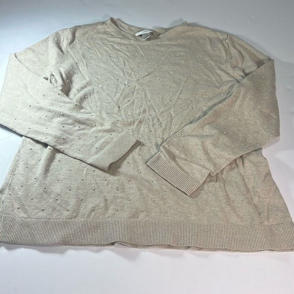 Christopher & Banks Sweater size XL tan/cream bubble texture - Picture 1 of 6